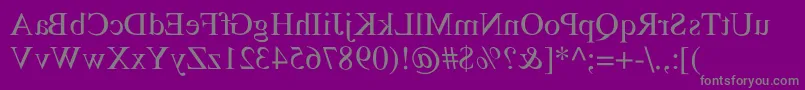 フォントRstimesmirror – 紫の背景に灰色の文字