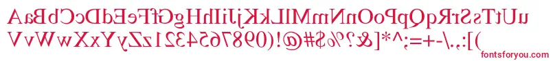 フォントRstimesmirror – 白い背景に赤い文字