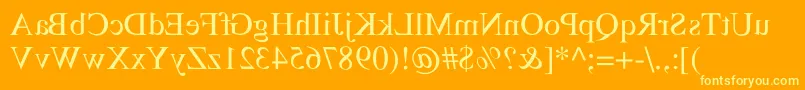 Rstimesmirror Font – Yellow Fonts on Orange Background