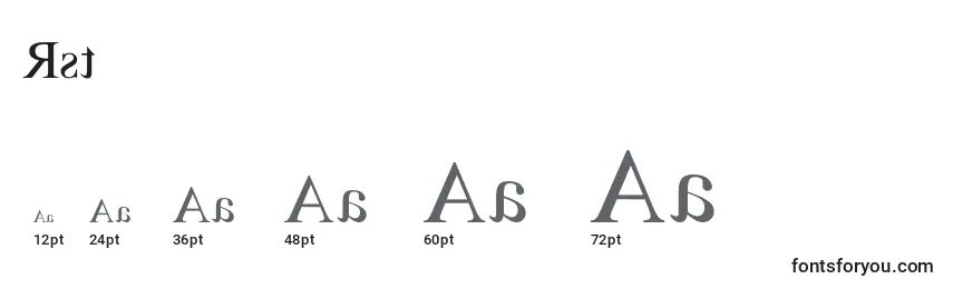 Размеры шрифта Rstimesmirror