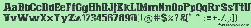 PressStyleLarge Font – Black Fonts on Green Background