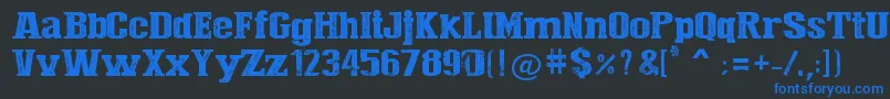 PressStyleLarge Font – Blue Fonts on Black Background