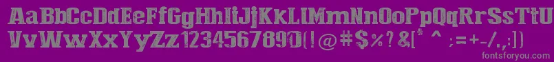 フォントPressStyleLarge – 紫の背景に灰色の文字