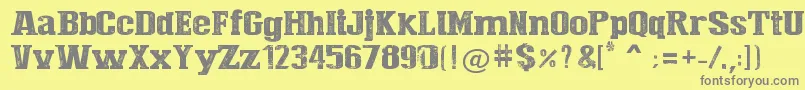 Шрифт PressStyleLarge – серые шрифты на жёлтом фоне