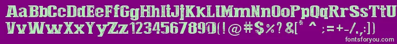 PressStyleLarge Font – Green Fonts on Purple Background