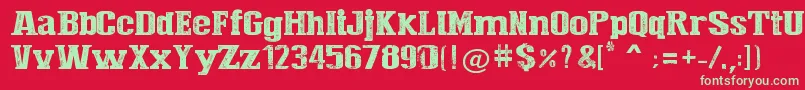 PressStyleLarge Font – Green Fonts on Red Background