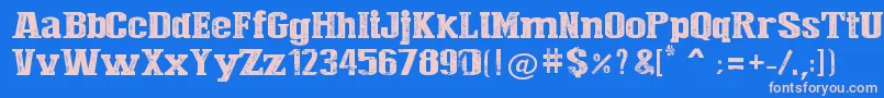 フォントPressStyleLarge – ピンクの文字、青い背景