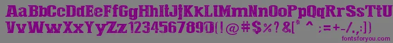 PressStyleLarge Font – Purple Fonts on Gray Background