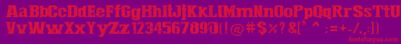 PressStyleLarge Font – Red Fonts on Purple Background