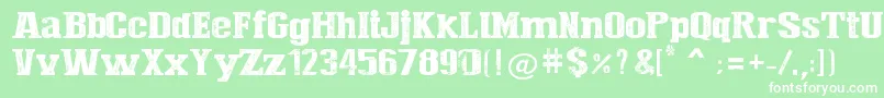 PressStyleLarge-fontti – valkoiset fontit vihreällä taustalla