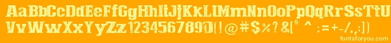 PressStyleLarge Font – Yellow Fonts on Orange Background
