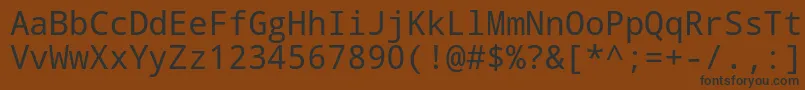 フォントDroidsansmono – 黒い文字が茶色の背景にあります
