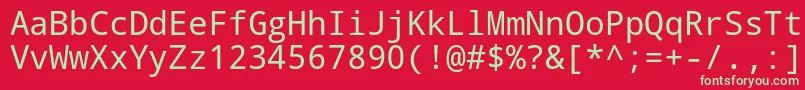 フォントDroidsansmono – 赤い背景に緑の文字