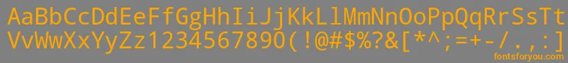 Więcej informacji o czcionce Droidsansmono Czcionka Droidsansmono – pomarańczowe czcionki na szarym tle