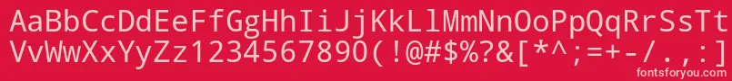 Droidsansmono Font – Pink Fonts on Red Background