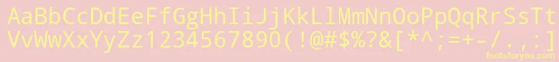 Droidsansmono Font – Yellow Fonts on Pink Background