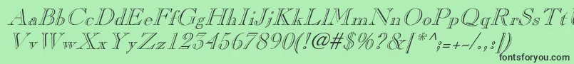 PinchiItalic Font – Black Fonts on Green Background