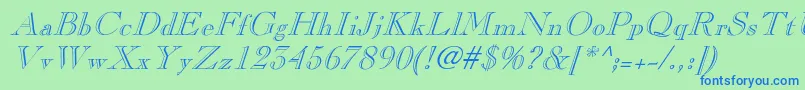 fuente PinchiItalic – Fuentes Azules Sobre Fondo Verde