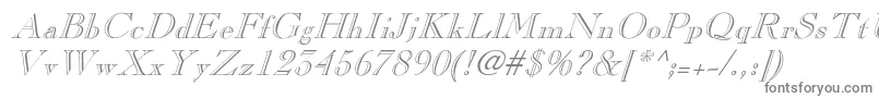 フォントPinchiItalic – 白い背景に灰色の文字