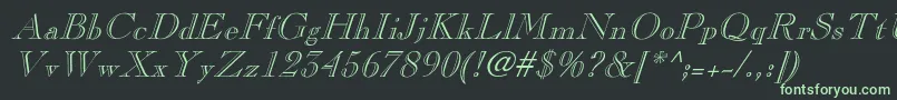 Шрифт PinchiItalic – зелёные шрифты на чёрном фоне