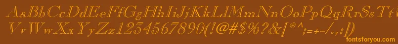 PinchiItalic Font – Orange Fonts on Brown Background