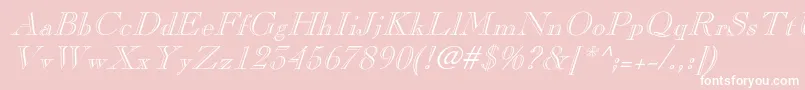 PinchiItalic-Schriftart – Weiße Schriften auf rosa Hintergrund