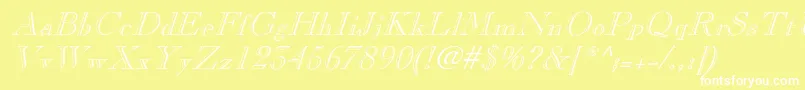 PinchiItalic Font – White Fonts on Yellow Background