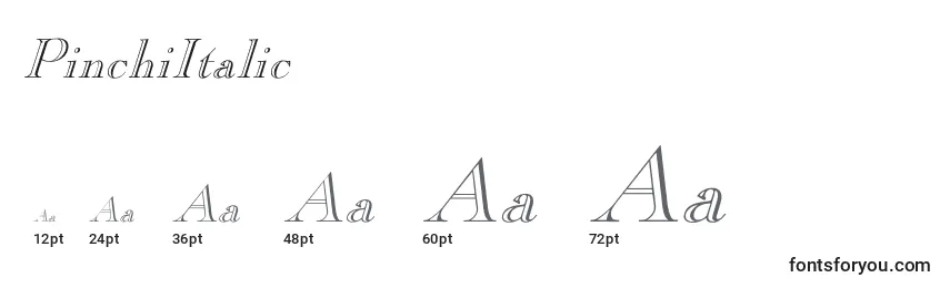 Größen der Schriftart PinchiItalic