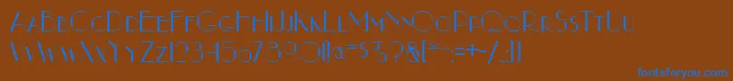 フォントNouveauastaRegular – 茶色の背景に青い文字