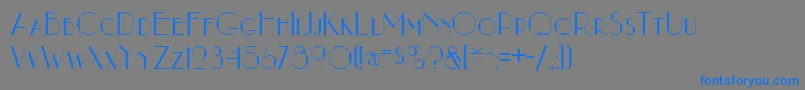 フォントNouveauastaRegular – 灰色の背景に青い文字