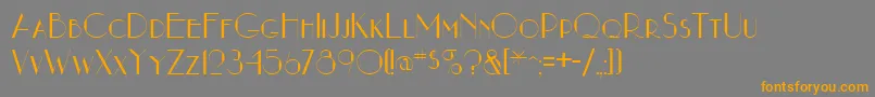 フォントNouveauastaRegular – オレンジの文字は灰色の背景にあります。