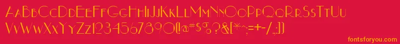 NouveauastaRegular Font – Orange Fonts on Red Background
