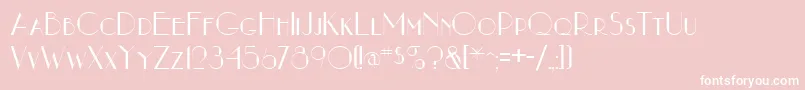 NouveauastaRegular-fontti – valkoiset fontit vaaleanpunaisella taustalla
