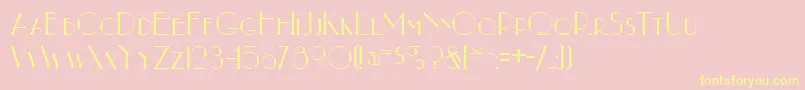 NouveauastaRegular Font – Yellow Fonts on Pink Background