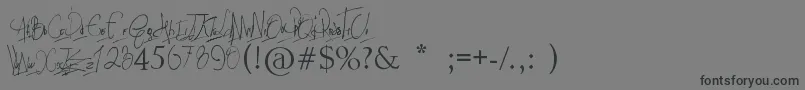 Fonte Papposblues..Font – fontes pretas em um fundo cinza
