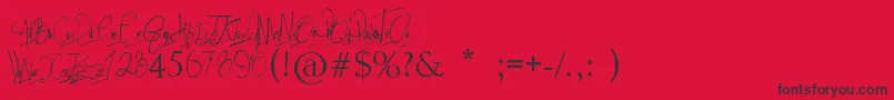 フォントPapposblues..Font – 赤い背景に黒い文字