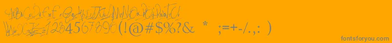 Papposblues..Font Font – Gray Fonts on Orange Background