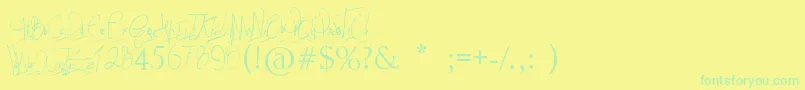 Police Papposblues..Font – polices vertes sur fond jaune