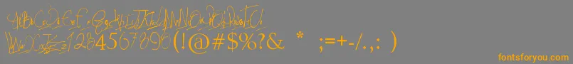 Papposblues..Font-Schriftart – Orangefarbene Schriften auf grauem Hintergrund