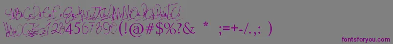 Papposblues..Font Font – Purple Fonts on Gray Background