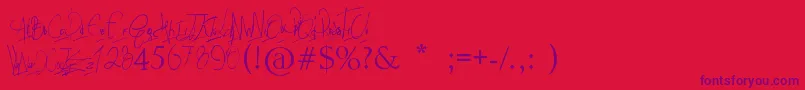 Papposblues..Font Font – Purple Fonts on Red Background