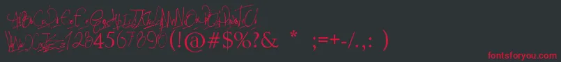 Papposblues..Font Font – Red Fonts on Black Background