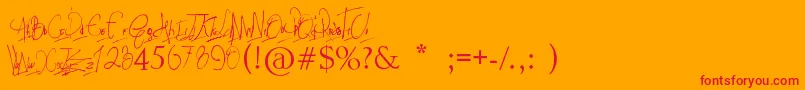 フォントPapposblues..Font – オレンジの背景に赤い文字