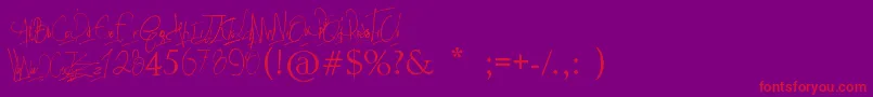 Papposblues..Font Font – Red Fonts on Purple Background