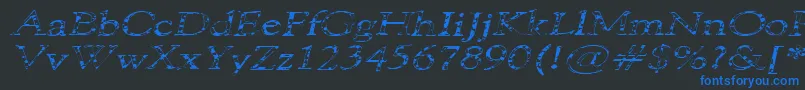 101PuppiesItalicSw Font – Blue Fonts on Black Background