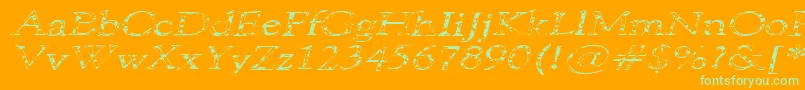 101PuppiesItalicSw-Schriftart – Grüne Schriften auf orangefarbenem Hintergrund