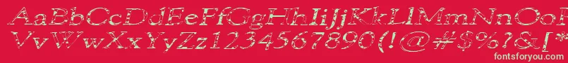 101PuppiesItalicSw Font – Green Fonts on Red Background