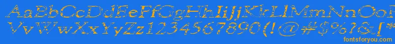 101PuppiesItalicSw Font – Orange Fonts on Blue Background