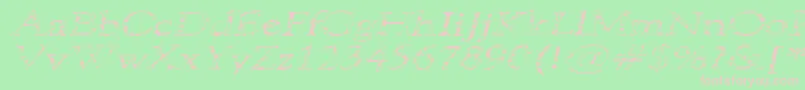101PuppiesItalicSw Font – Pink Fonts on Green Background