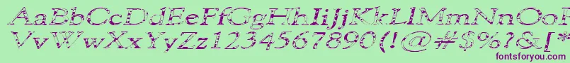 101PuppiesItalicSw Font – Purple Fonts on Green Background
